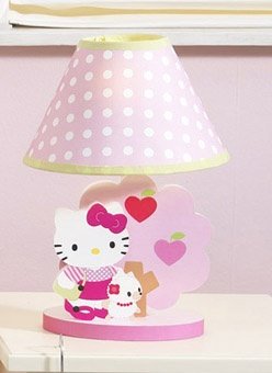 Bedtime Originals Hello Kitty and Puppy Lamp with Shade - Pink