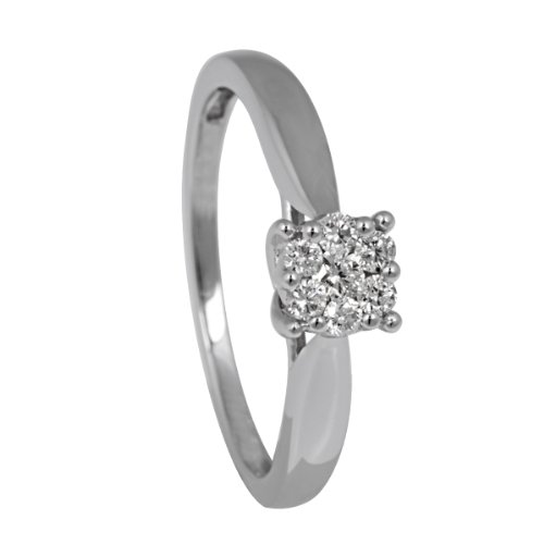 Bella Donna Damen Diamantring 375/000 Weissgold 7 Brillanten  0,25ct. W-PI 58  656130 Preisvergleich