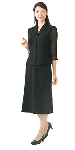 (京都スタイル) kyoto style ブラックフォーマル スーツ 夏用 2点セット 喪服 9号～11号