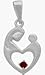 Sterling Silver Genuine Garnet Mother & Child Pendant with chain