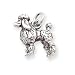 poodle15 - 14k White Gold Solid 3Dimensional Poodle Charm Measures