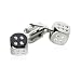 Crystal Studded Dice Silver Cufflinks with Presentation Box
