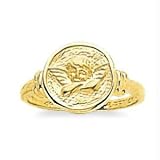 14k Yellow Gold Round Angel Ring