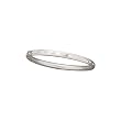 14K White Gold Baby Bangle Bracelet with Embossed Hearts