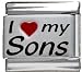 Clearly Charming I Heart My Sons Red Heart Laser Italian Charm