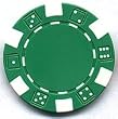 100 Striped Dice Chips - Green