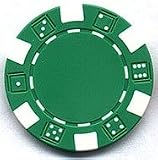 100 Striped Dice Chips - Green
