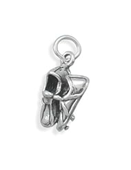 Sterling Silver Oxidized Track Shoes Charm