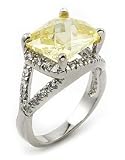 YELLOW RECTABGUALR STONE CUBIC ZIRCONIA RING
