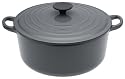 Le Creuset Cast Iron Round Casserole, Granite, 24 cm
