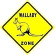 WALLABY CROSSING kangaroo mammal zoo sign