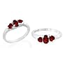 Oval & Heart Shape Garnet Three-Stone Ring Sterlin&hellip Peora