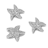 Sterling Silver & CZ Fine Starfish Earring & Necklace Set
