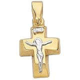 14k Gold Two Tone Crucifix Pendant