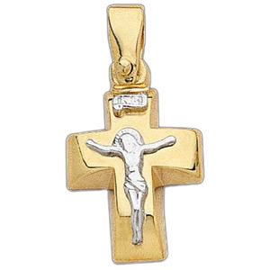 14k Gold Two Tone Crucifix Pendant