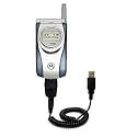 Coiled Power Hot Sync and Charge USB Data Cable w/ Tip Exchange for the Motorola T731 - Gomadic Brand
