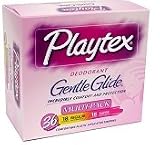 Playtex Gentle Glide Tampons, Deodorant, Multipack of 18 Regular and 18 Super Absorbency Tampons, 36-Count Boxes (Pack of 2)