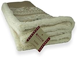 Cabin Reversible Lambswool Fair Island Throw - Beige Snowflake