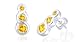 Round Cut Citrine Three Stone Drop Earrings Sterling Silver