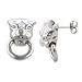 18K White Gold Tiger Head Earring