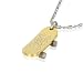 Stainless Steel Gold Tone Skull Design Skateboard Pendant Necklace
