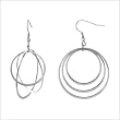 Steel Triple Hoop Dangle Earrings in Surgical Steel