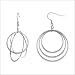 Steel Triple Hoop Dangle Earrings in Surgical Steel
