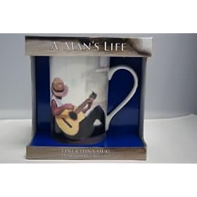 Fine Bone China Mug A Man's Life Guitar Mug