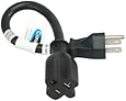 Conntek 1F515520 1-Foot 15-Amp to 20-Amp Power Adapter Cord NEMA 5-15P to 5-15/20R 1F515520