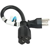 Conntek 1F515520 1-Foot 15-Amp to 20-Amp Power Adapter Cord NEMA 5-15P to 5-15/20R 1F515520