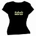 Flirty Diva Tees Woman's SoftStyle T-Shirt-Rehab Drop Out-Black-Yellow
