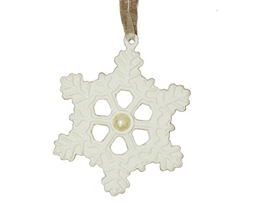 St. Nicholas Square Birthstone Snowflake Ornament June – Pearl