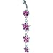 Pink Crystal Hollywood Stars Dangle Belly Ring
