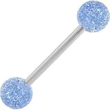 BLUE ICE Glitter Barbell Tongue Ring