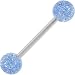 Jewelry : BLUE ICE Glitter Barbell Tongue Ring