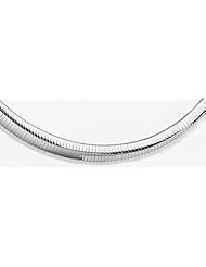 12mm White Gold Omega Necklace 20"