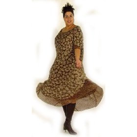 Reversible Brown Floral / Leopard Print Plus Size Womens Dress Available in Sizes 1x 2x 3x 4x 5x