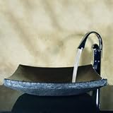 Stone Vessel Sink Stone Bowl LUX-GEORGIA-B: 18 W x 4.75 H x 16 Depth
