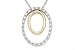 1/5 Carat Diamond 14K Two Tone Gold Circular Pendant w/Chain
