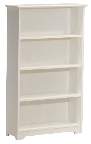 Atlantic Furniture Eco-Friendly Windsor 4 Tier Bookshelf, White