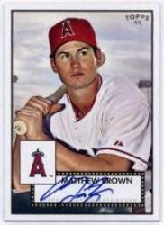 2007 Topps 52 Signatures (1952 Edition) #MBB Matthew Brown - Los Angeles Angels (Rookie Insert - Autographed Card) (Baseball Cards)