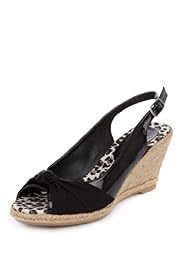 Peep Toe Knot Espadrille Wedge Shoes
