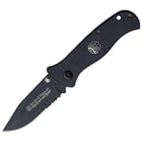 Smith & Wesson CKG101BS Extreme Ops Serrated Clip Point Knife, Black