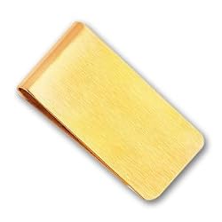 Gold-plated Satin Rectangle Money Clip