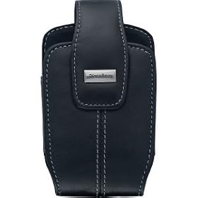 RIM Blackberry 8700 8700c 8700g 8703e Lambskin Leather Holster Case with Swivel Belt Clip (Black) - Hdw-11939-001