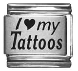 Clearly Charming I Heart my Tattoos Laser Etched Italian Charm