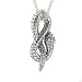 Long Sterling Silver Coiled Snake Serpent Charm Pendant