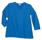 Port Authority - Maternity 3/4 Sleeve V-Neck T-Shirt Faded Blue-L
