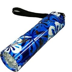 LED Taschenlampe im Hawaii Design Blau mit insgesamt 9 LED inkl. 3AAA Batterien
