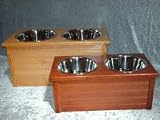 A Leg Up Classic Style Dog Feeder-Medium-MAHOGANY FINISH